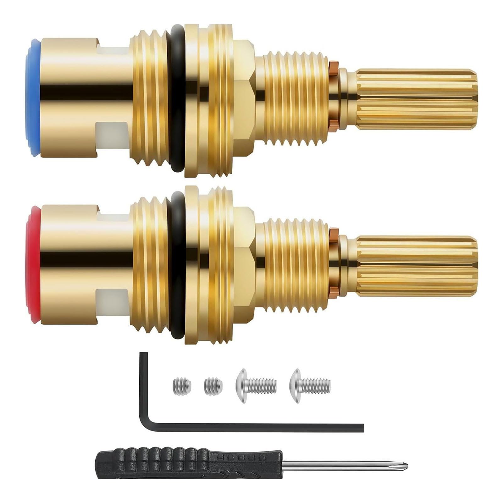 Kalttoy Multicolor Brass Ceramic Disc Cartridges Dripping Resistant Faucet Valves Hot And Cold Water Spools For Hot Cold Water Kitchen Tap Faucet Valves Replacement Dripping Resistant