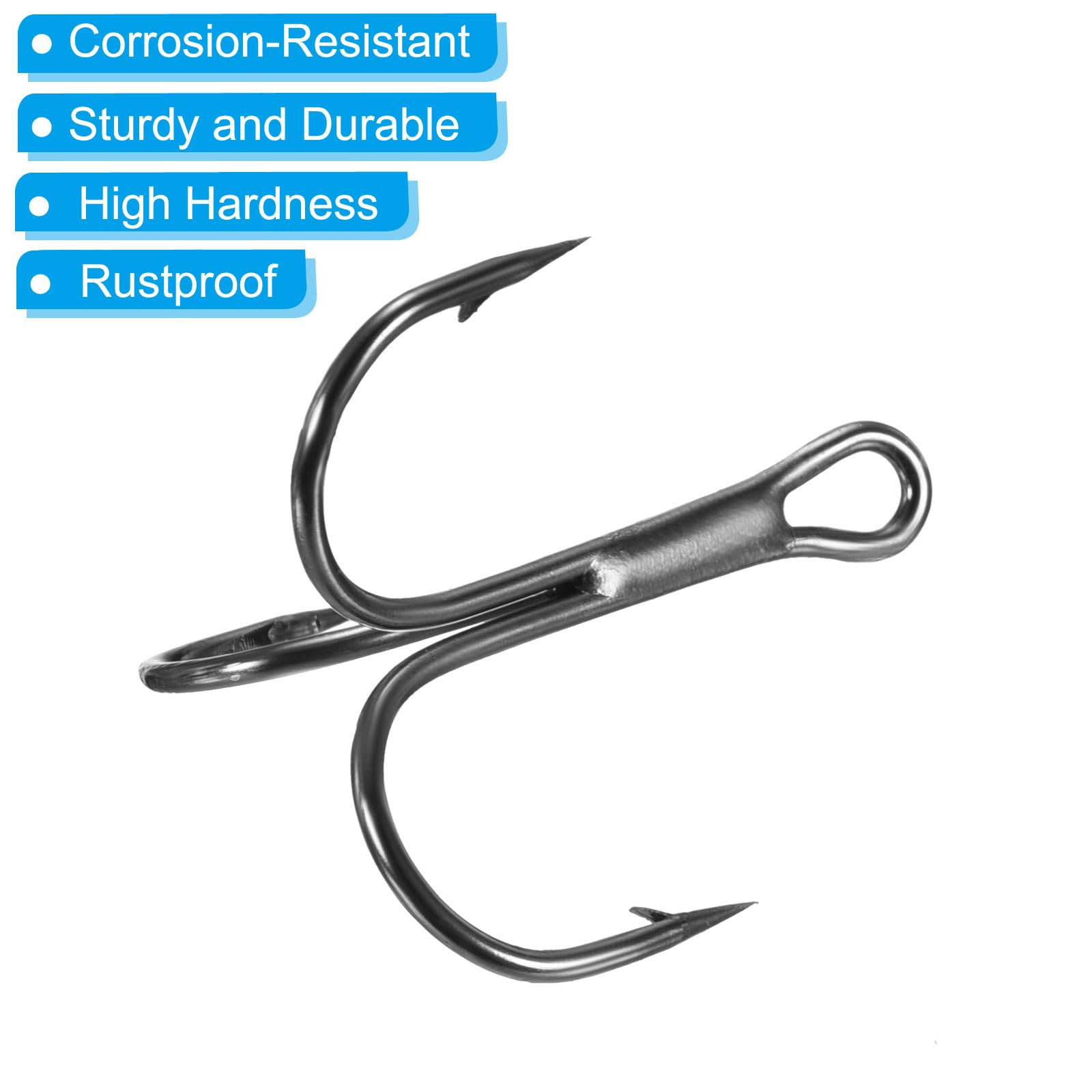 Lot 10 Hameçons Triples Acier Carbone - Barbelés - Eau