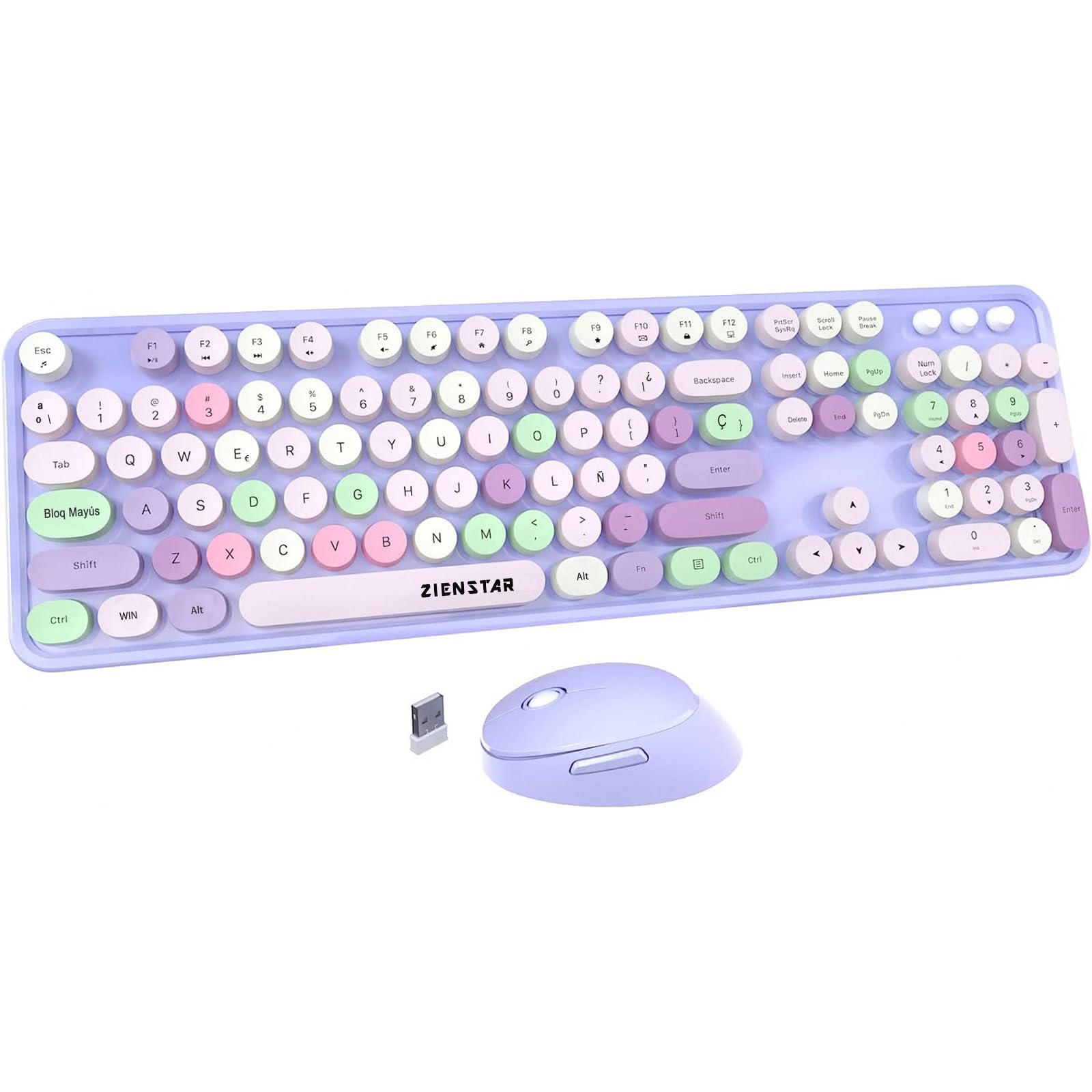 zienstar-Teclado y Mouse inalámbrico Español