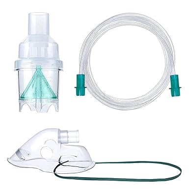 Medlis Healthcare Nebulization kit with Chamber for Child & Adult used in Heavy Duty Compressor Nebulizers (Transparent)