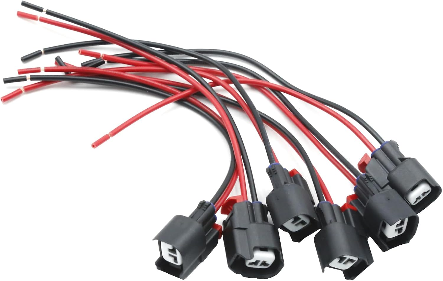 6 PCS Fuel Injector Connector Wiring Harness, Replacement for Dodge Replacement for Jeep Wrangler Chrysler Models, Alternator ABS Connector Wiring Repair Harness Plug Pigtail EV6