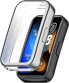 Case Compatible with Huawei Band 8, Soft TPU Slim Silicone Bumper Protective Cover for Huawei Band 8 (Silver)
