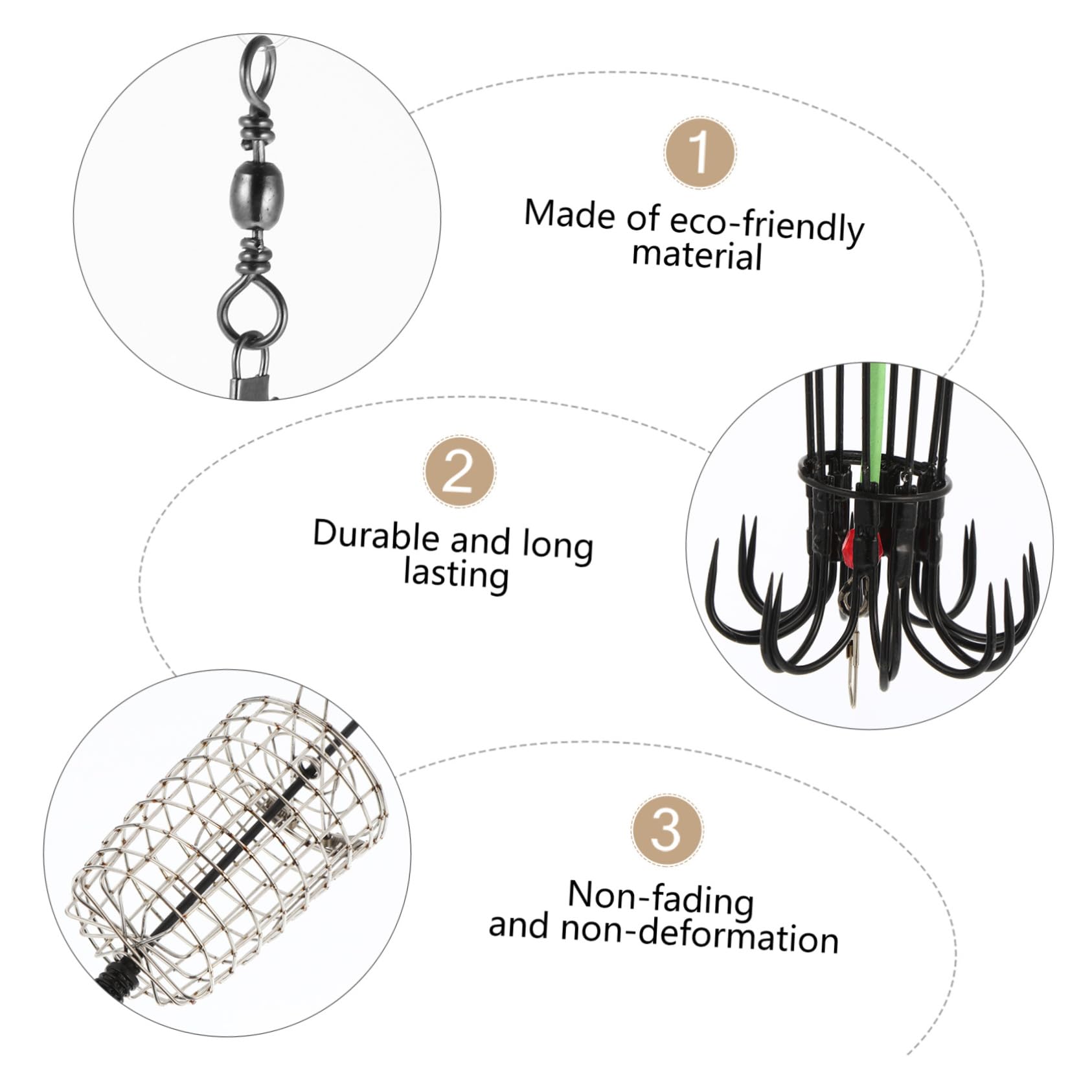 Kisangel 3 pcs Fishing Cage Durable Bait Lure Cage for Eels Crabs Lobsters Shrimps Crayfish Fishing Supplies for Enthusiasts Anglers