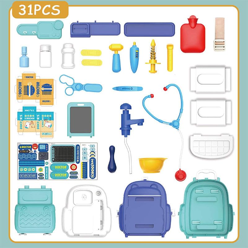 Image of Kids Doctor Play Set with Medical Accessories | Pretend Doctor Clinic Toy Set for Boys & Girls | Educational Role Play Medical Kit with Stethoscope & Tools