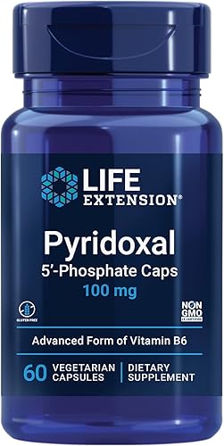 Life Extension Pyridoxal 5-Fosfato 100 mg P5P  Vitamina esencial B6 para la salud del corazón los nervios y los ojos  Suplemento de glucosa y azúcar disponible en Yaxa Colombia