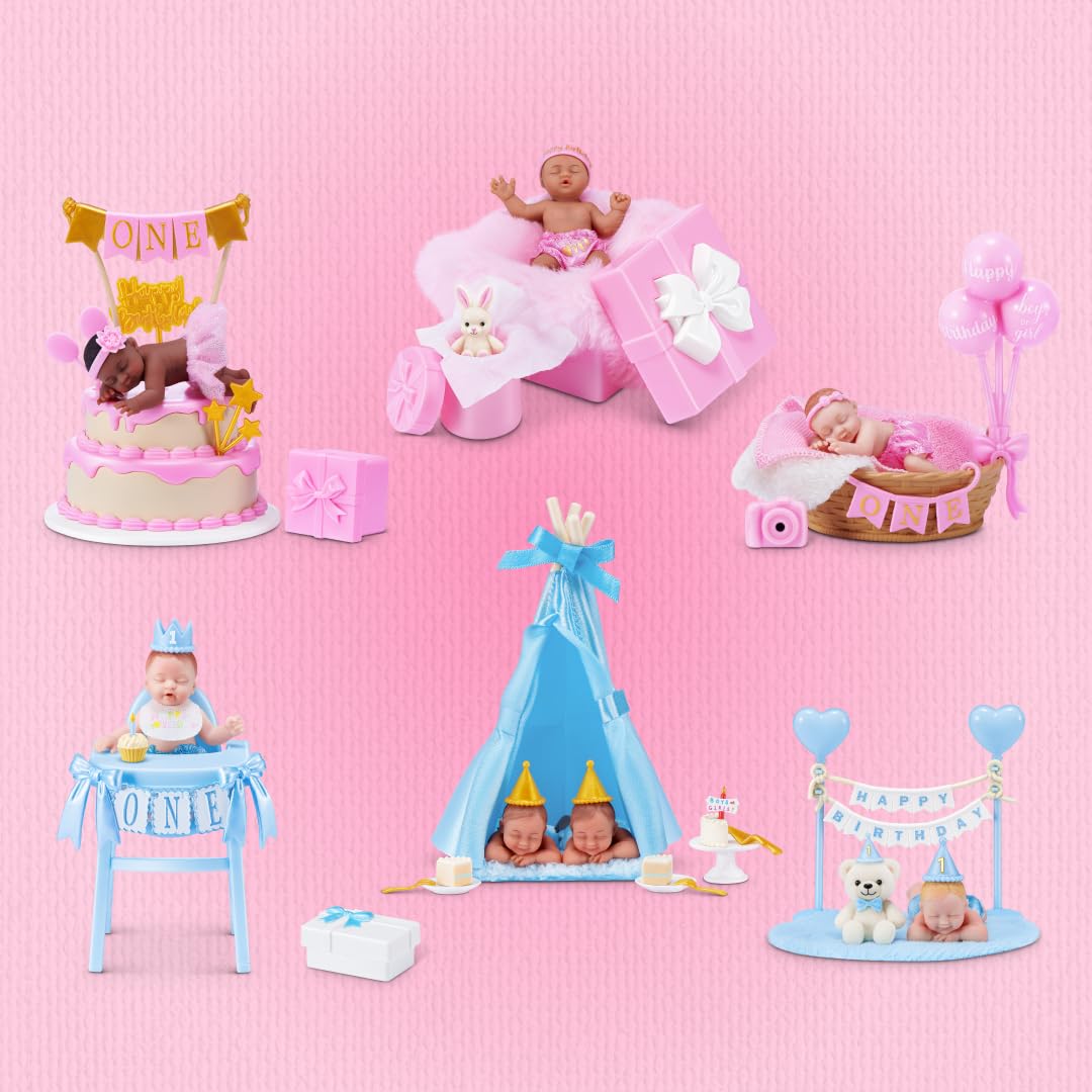 My Mini Birthday Series 1 (2 PACK) di ZURU – Capsula misteriosa da collezionare, bambola con tema di compleanno, accessori e set da gioco, Scoprite le sorprese per ragazze e collezionisti.