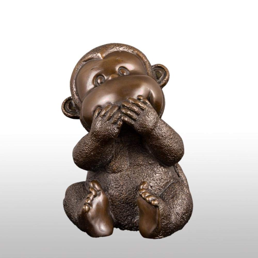 H3TF5J Posągi i figurki Przedmioty dekoracyjne Czysta miedź Śliczna małpa Figurka Statua Zodiak Maskotka Rzeźba Szczęście Feng Shui Sztuka Nauka Dekoracja Prezent dla dziecka