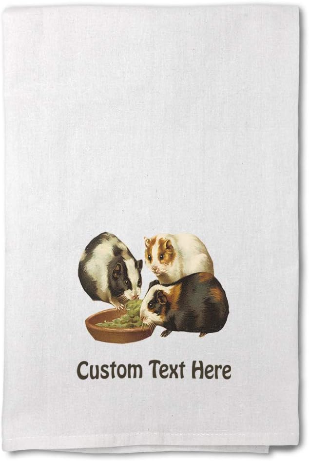 Style In Print Custom Decor Flour Kitchen Towels Guinea Pigs Pets Animals Vintage Vintage Cleaning Supplies Dish Towels Personalized Text Here