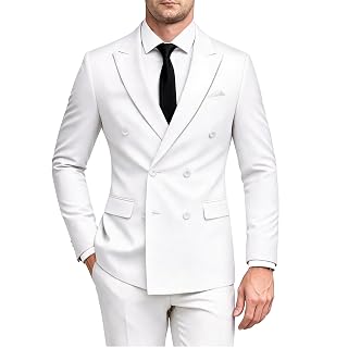 Conjunto masculino 2 peças: blazer de botões duplos e calça