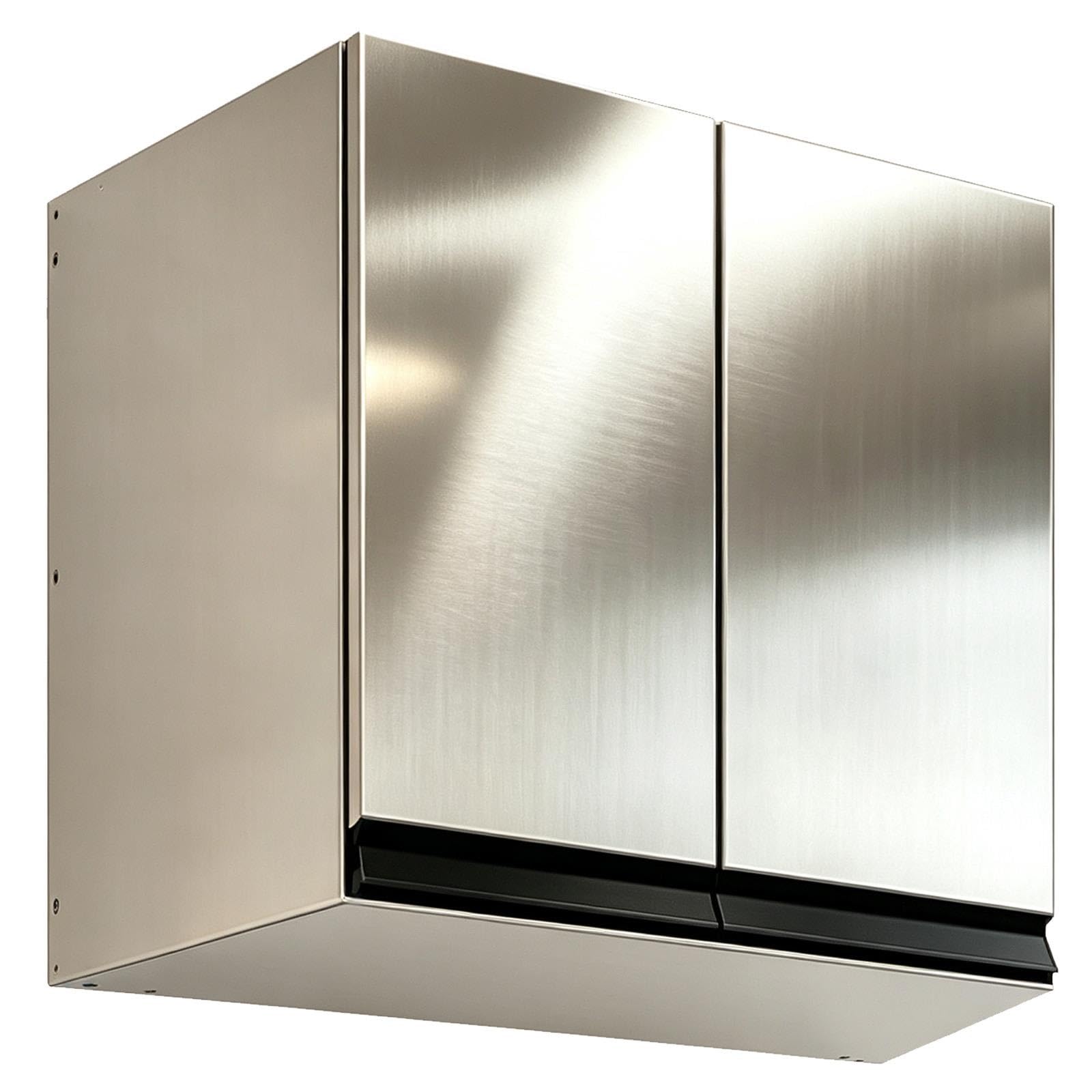 Pensile Cucina Acciaio Inox 304, Maniglia Incassata Nascosta Armadietto