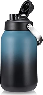 Topretty Insulated Water Bottle, 64 oz Half Gallon Triple Wall Vacuum Stainless Steel Leak Proof & BPA-Free Sports Water Flask Jug with Handle & Brush, Keep Hot Cold for Outdoor Working Camping Trip
