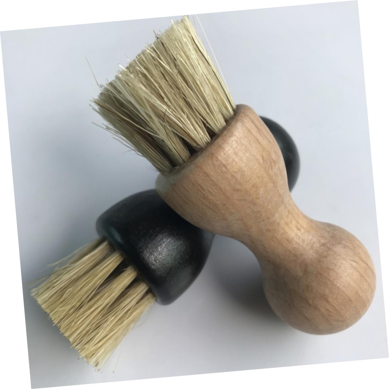 Uonlytech 2 Piezas Cepillo de Limpieza para Zapatos de Madera de Haya Multifuncional Portátil Diseño Creativo para Limpieza y Pulido y Oscuro