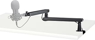 HumanCentric Low Profile Mic Arm, Adjustable Microphone Boom Arm Desk Mount Ideal for Home Office, Podcasts, Streaming, and Gaming, Space Saving Microphone Arm With Cable Channels Fits 3/8 and 5/8