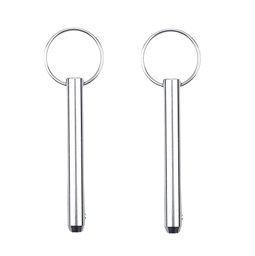 Miniatura 1 de Anillo  Agarre  Pasadores de liberación rápida  Pasador superior Bimini de acero inoxidable 316, diámetro de 38 pulgadas, longitud total 3 pulgadas,