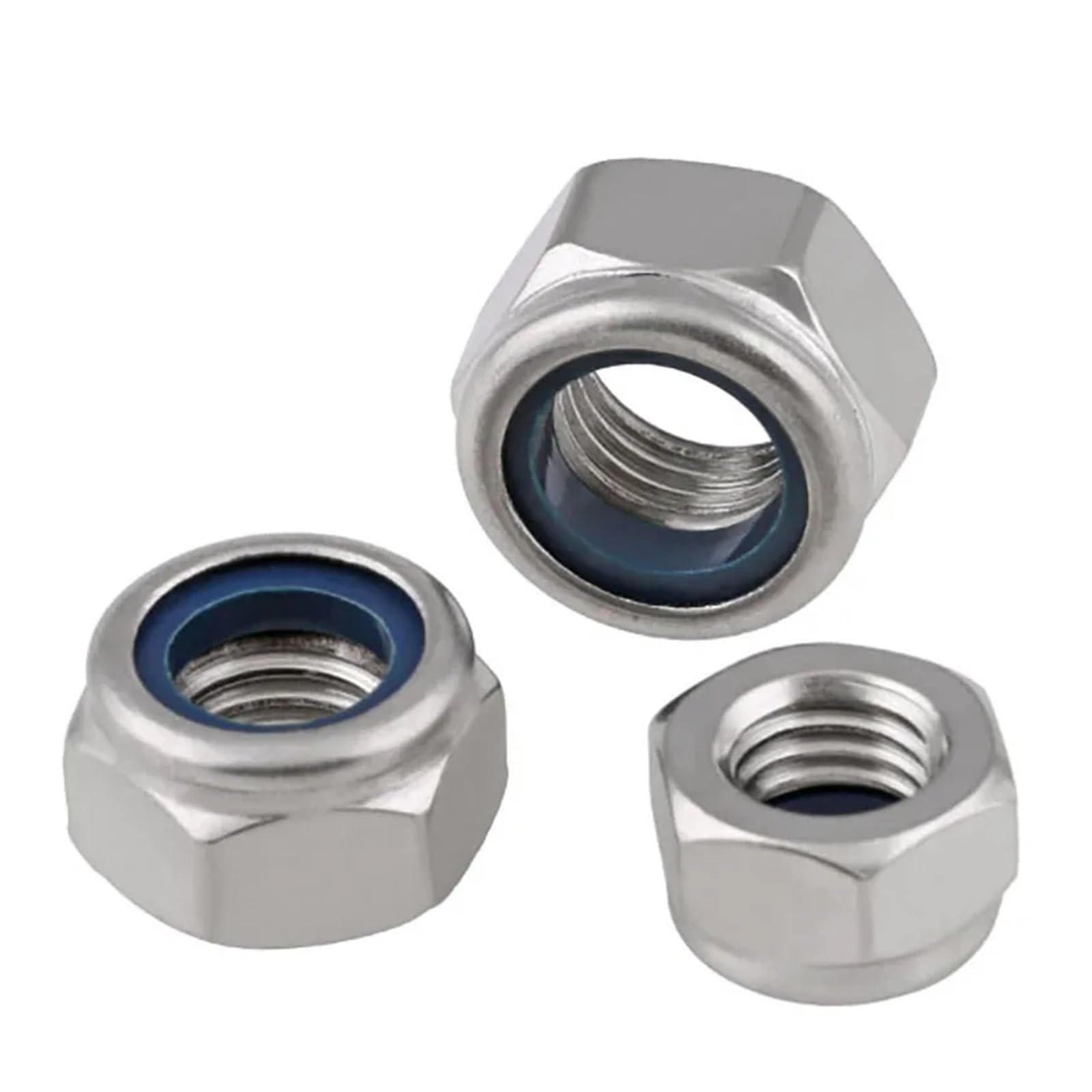 M2-M24 304 Contratuercas con inserto de nailon de acero inoxidable Tuerca hexagonal autoblocante Contratuerca Bloqueo deslizante(10pcs,M24)