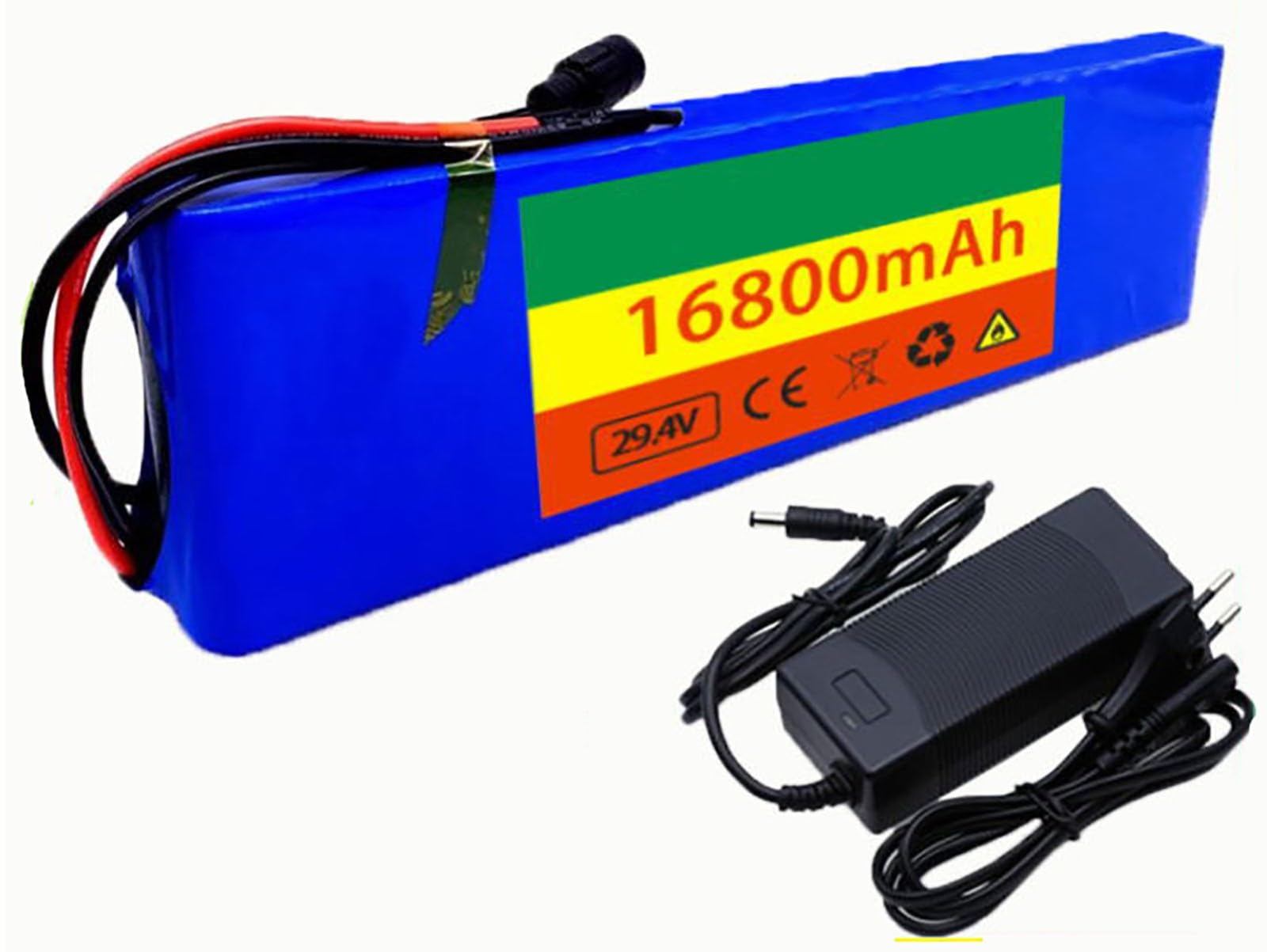 24V 16.8Ah E-Bike Akku Wasserdichter PVC-Akku, 29.4V 7S2P Elektrofahrrad Batterie Eingebauter BMS Mit Ladegerät Für 50W 150W 250W 350W Motor