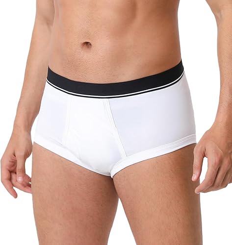 Miniatura 10 de Ropa interior lavable para incontinencia para hombre, calzones de algodón a prueba de fugas con bragueta, parte delantera y trasera, a prueba de 1