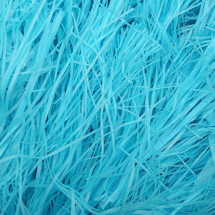 Papier déchiqueté pour boîtes-cadeaux, Papier de soie pailleté déchiqueté, froissé, léger, multicolore, 160-500 g(Light Blue,500g)