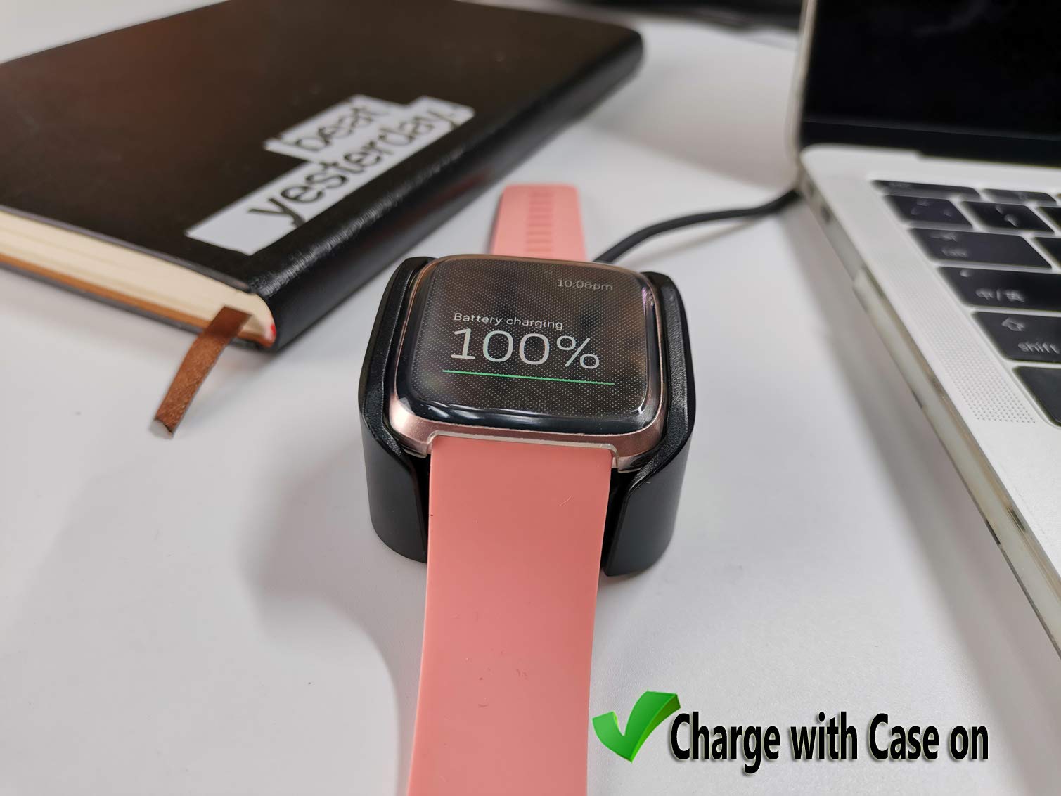 Confezione da 2 pezzi compatibili con caricabatterie Fitbit Versa, caricabatterie Versa Special Edition, cavo di ricarica di ricambio e 2 pellicole protettive in TPU per Smart Watch