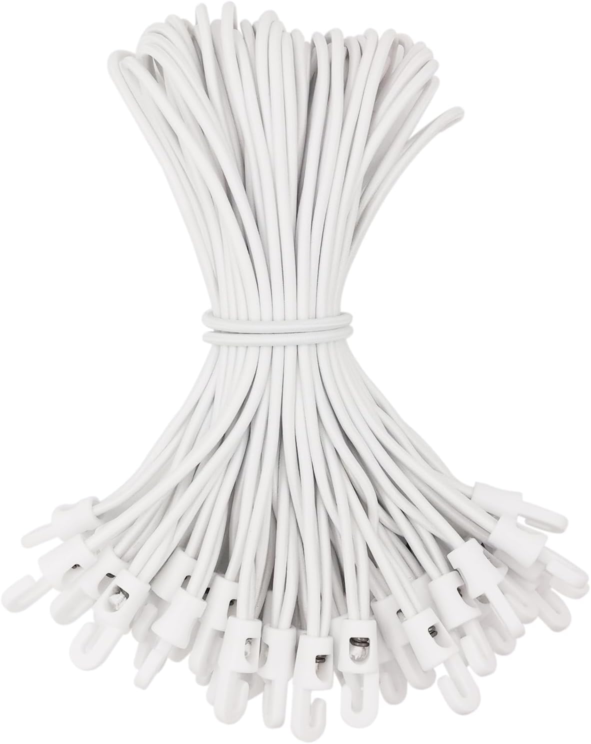 Small Bungee Cords with Hooks 10 Inch - 50 Pcs Short Heavy Duty Tarpaulin Bungees for Tarp, Camping, Tent (Black)