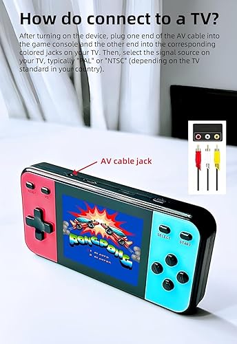 Miniatura 5 de Mini consola de juegos portátil retro de 32 bits  600 videojuegos divertidos precargados con pantalla LCD IPS a color de 3.0 pulgadas  Mini juego de