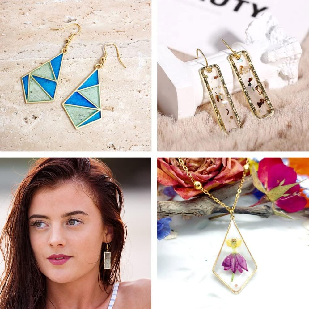 Alloy Geometric Open Back Bezel Frame Big Pendants Bezel Blank Trays Open Back Frame Pendants for DIY Crafts Resin Jewelry Making - Image 6