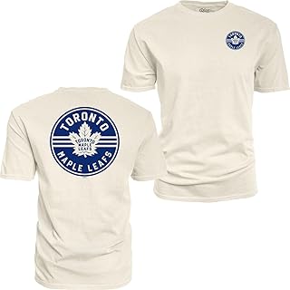 Blue 84 NHL Unisex-Adult NHL Officially Licensed T-Shirt Ringspun Front/Back Ivory Puck