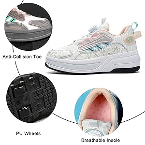 Scarpe Con Rotelle ENEN Per Bambini E Adulti - Skate Sneakers 2 In 1, Taglie 30-42 EU - Foto 9