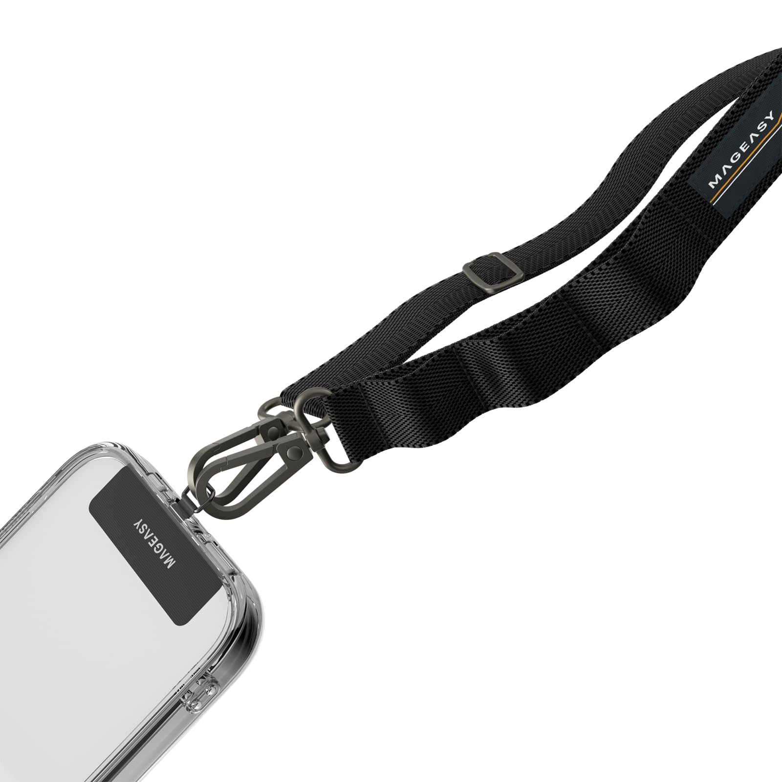 Mageasy Unisex Black Universal Cell Phone Lanyard - Anti-Theft Crossbody Phone Strap For Iphone 16 Pro Max & Most Smartphones, For Men & Women | 20Mm (Black)