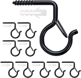 Anvin Q-Hanger Wall Mount Hanging Hooks Easy Release Screw Wire Wall Plant Hooks Home Christmas Light Hook with Safety Buckle for String Lights Plant Bracket New Year Party Outside Decoration
