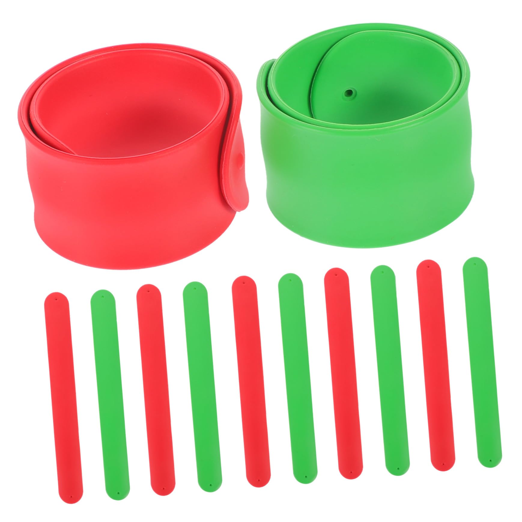 12 Piezas Bandas de Silicona para Papel de Abrazaderas Resistentes para Carteles Soporte Versátil para Almacenamiento y Organización Festiva Colores Rojo y Verde