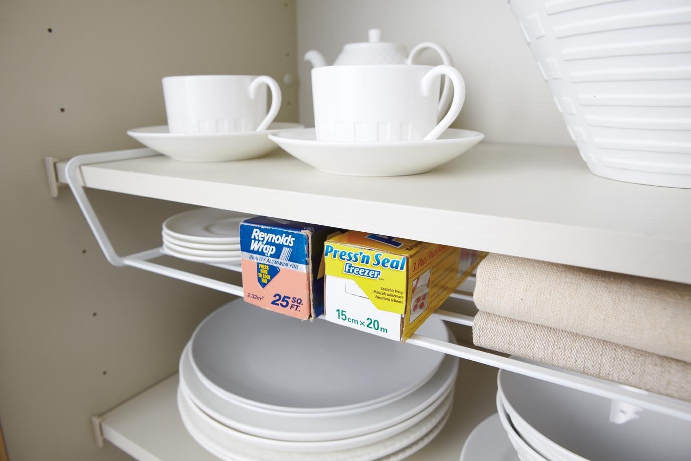 Yamazaki Home Tower Dish Riser - Kitchen Cabinet Shelf and Organizer