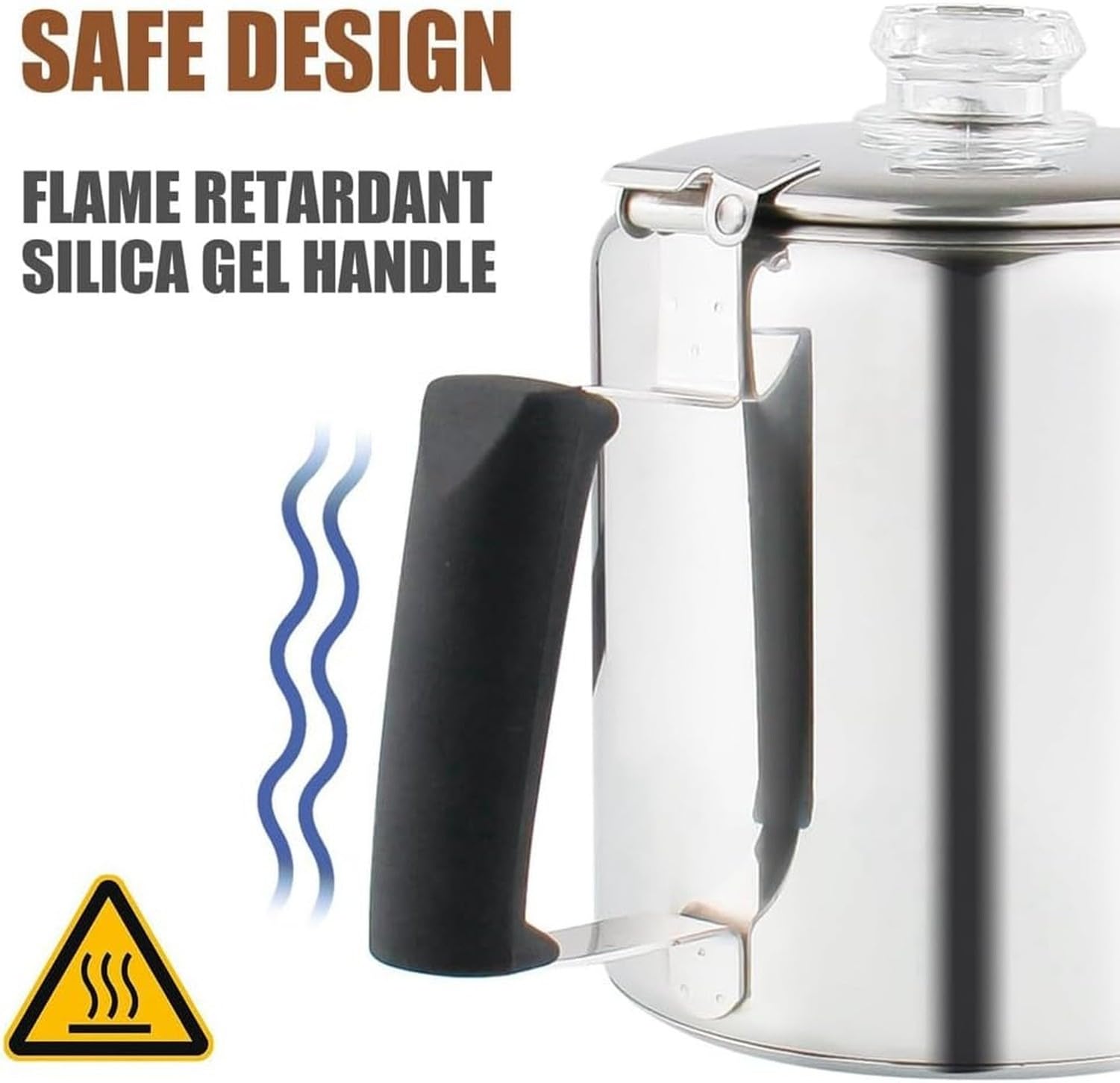 Cafetera Multiusos 6 Tazas con Asa Termorresistente y Nudo Silicona