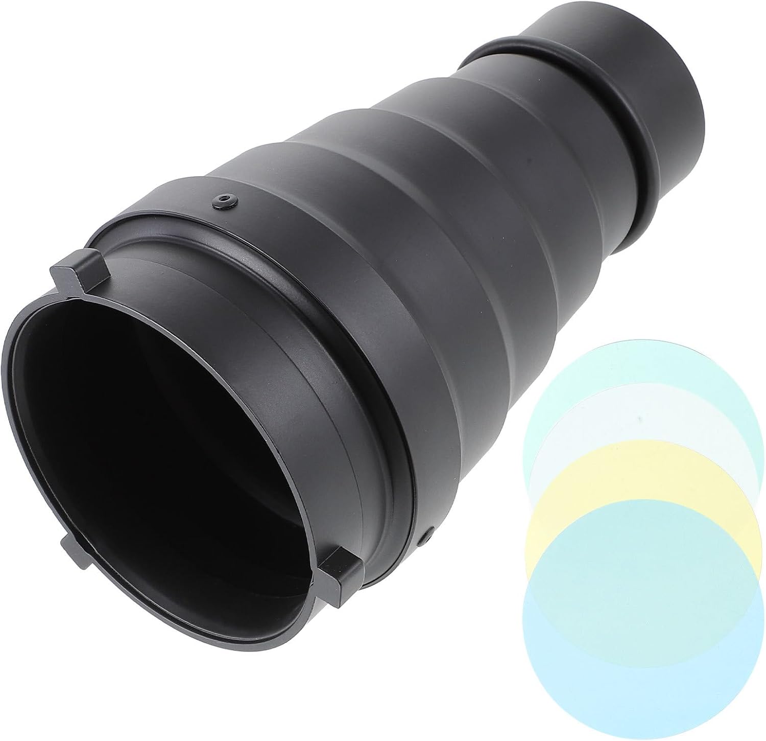 KOMBIUDA Conical Flash Tube Accessories with Honeycomb Grid and Color Filters for Studio Strobe Photography Lighting Equipment