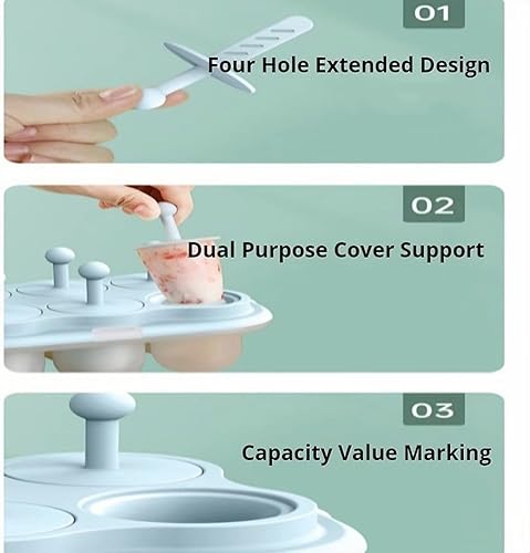 Miniatura 5 de 2 Pack Popsicles Popsicle Mold Set for Kids Silicone Popsicle Maker Ice Cream Molds DIY Frozen Ice Pop Molds Kitchen Accessories Easy Release