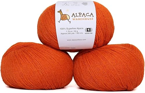 Miniatura 9 de Juego de 3 madejas de 100% lana de alpaca, peso DK, celestial, suave y perfecto para tejer y tejer a ganchillo (blanco alabastro, DK)
