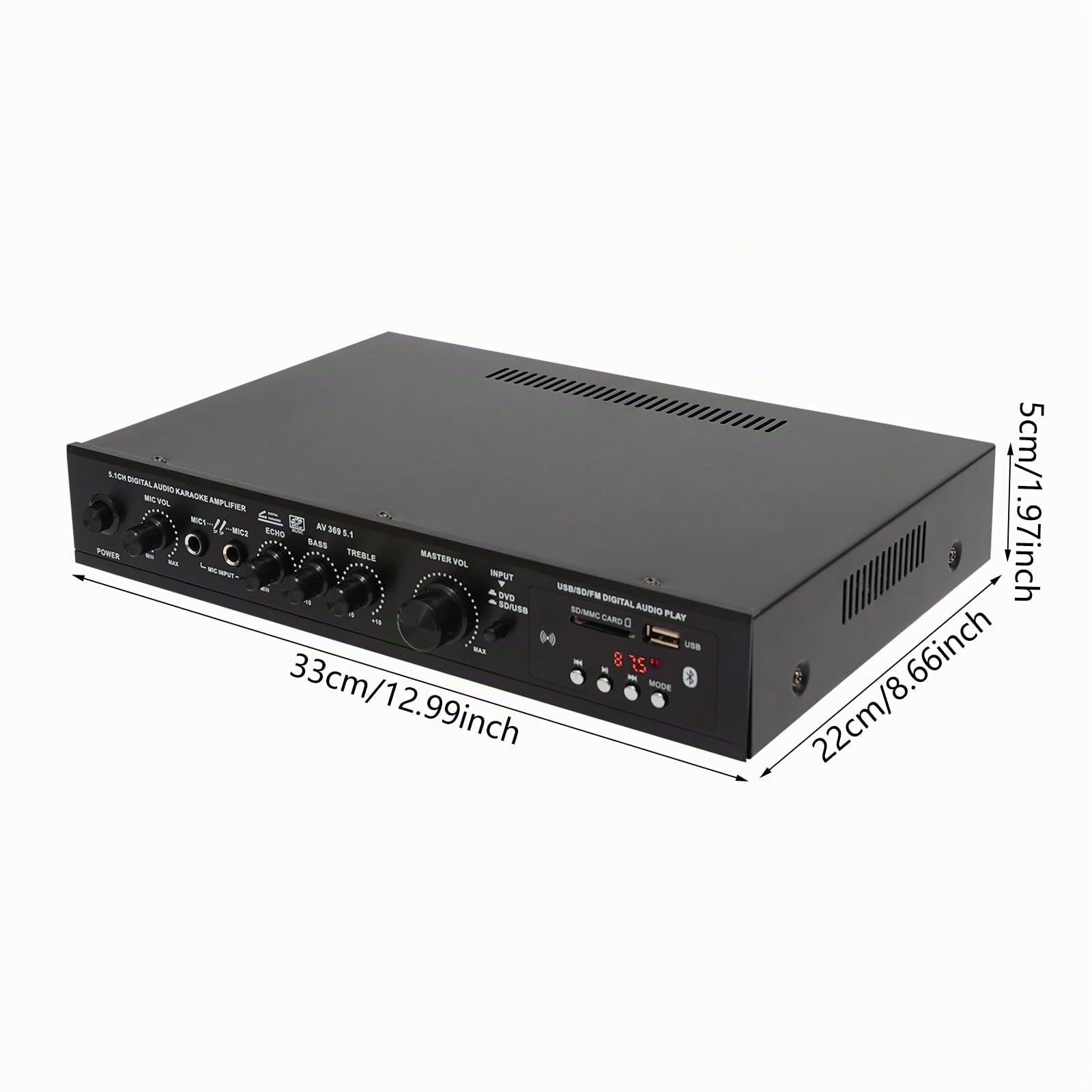HiFi VerstäRker 300 Watt Verstärker Stereo Amplifier, Endstufe HiFi VollverstäRker Mit Fernbedienung für PC Büro Gaming Heimkino Schwarz