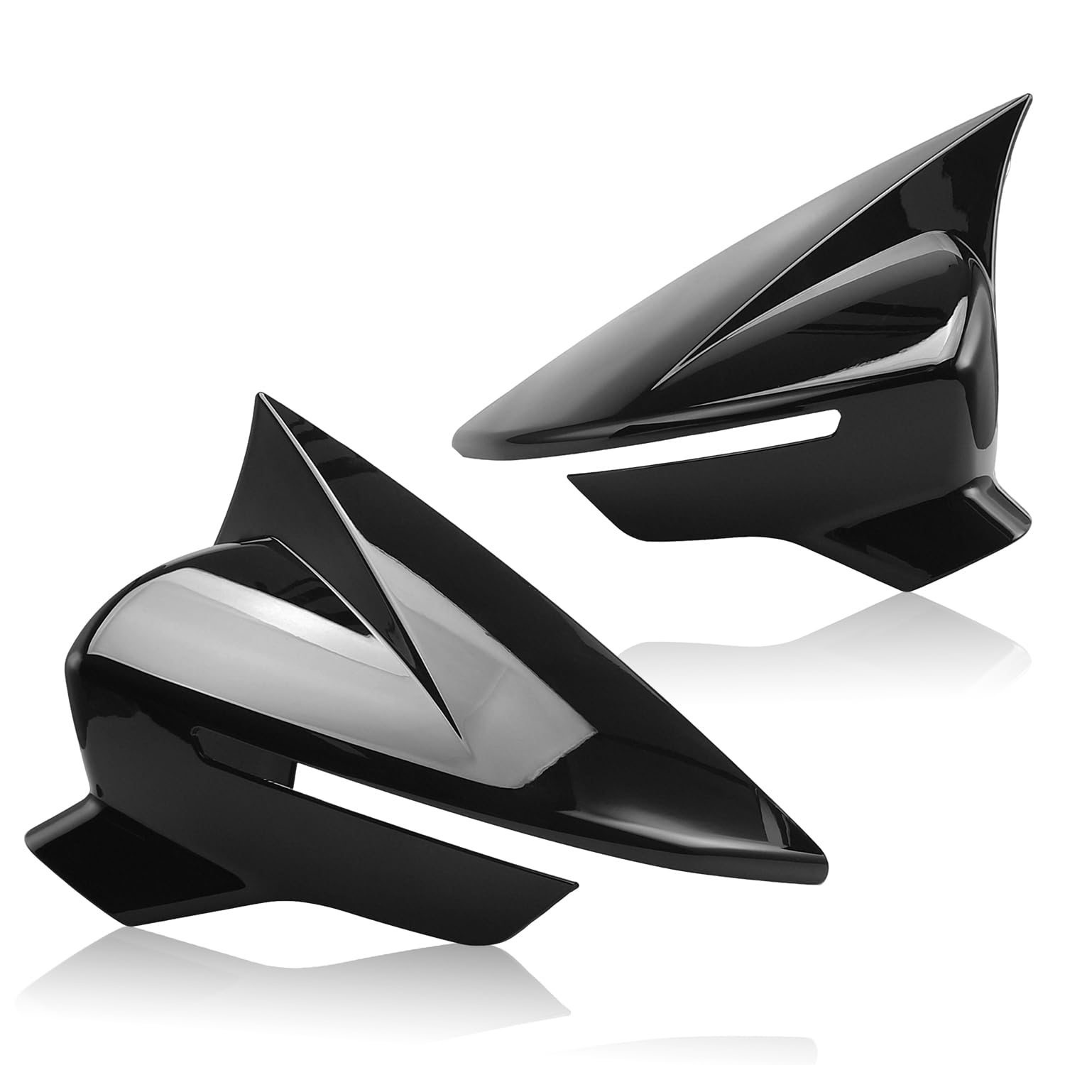 TECTICO Carcasas de Espejos Retrovisores - Cobertura para Espejo Lateral Compatible con Seat Leon MK3 5F ST/FR/Cupra 2012–2020, Ibiza Mk5 Arona KJ7 2017–2020, Negro Brillante, 1 par