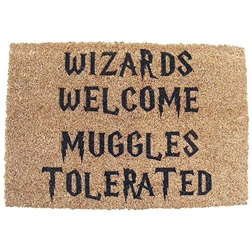 FastCraft Harry Potter Inspired Wizards Welcome Muggles Tolerated Door Mat