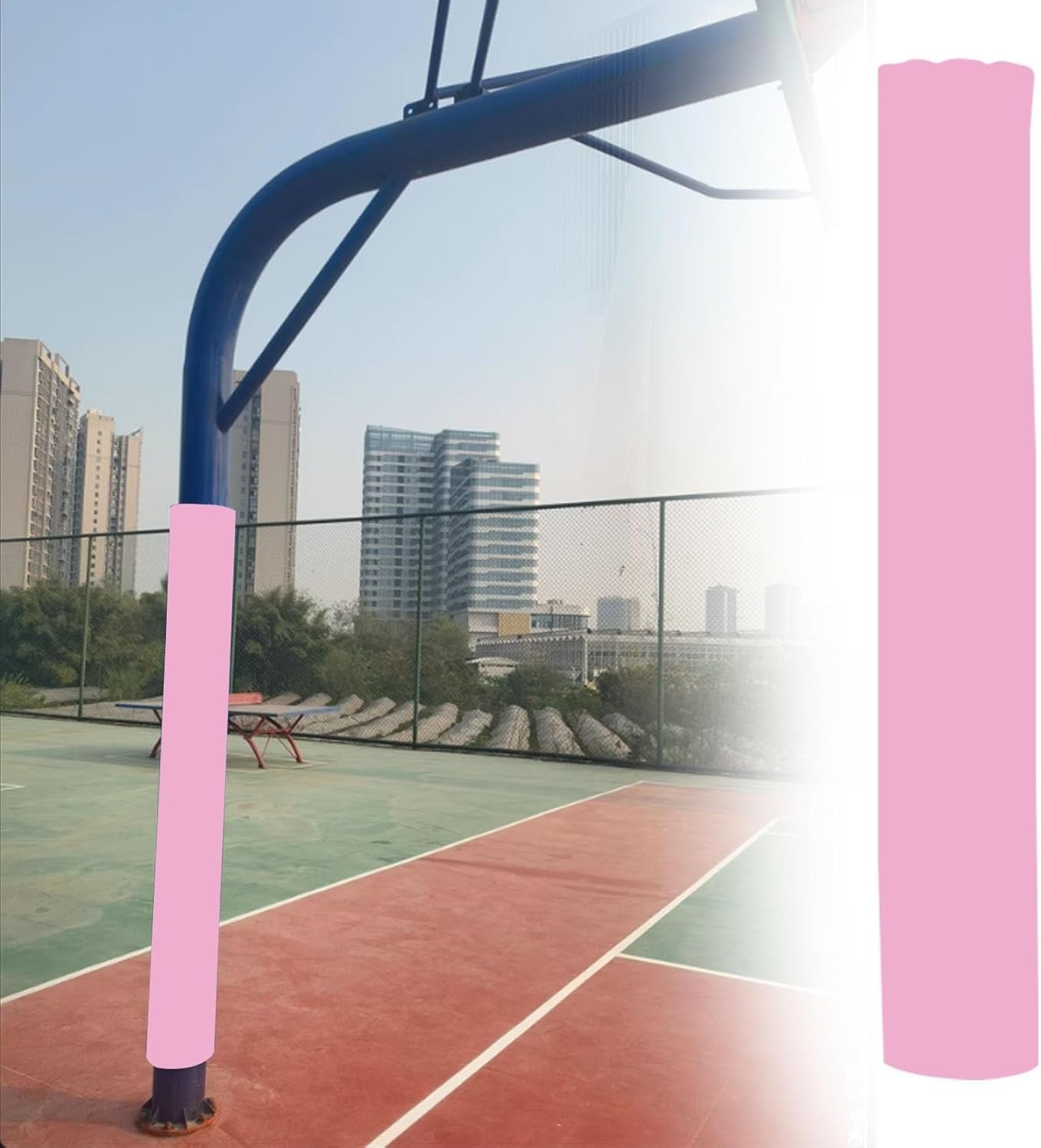 VUIKLCty Basketball Hoop Padding Ensures Player Safety In All Weather Conditions(Pink,Dia 114mm)