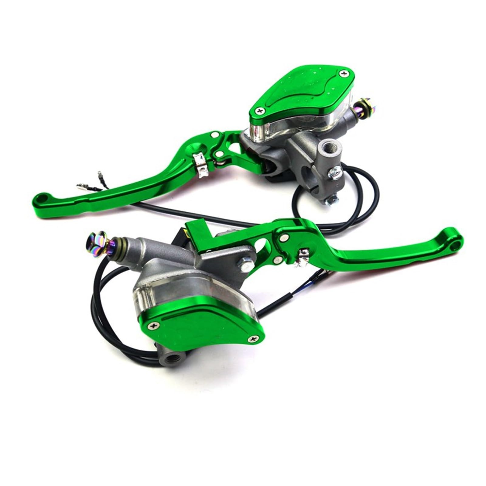 Tingyus Green Motorbike Brake Lever Motorcycle 22Mm Handlebar Hydraulic Clutch Lever Brake Pump Master Cylinder(Green)