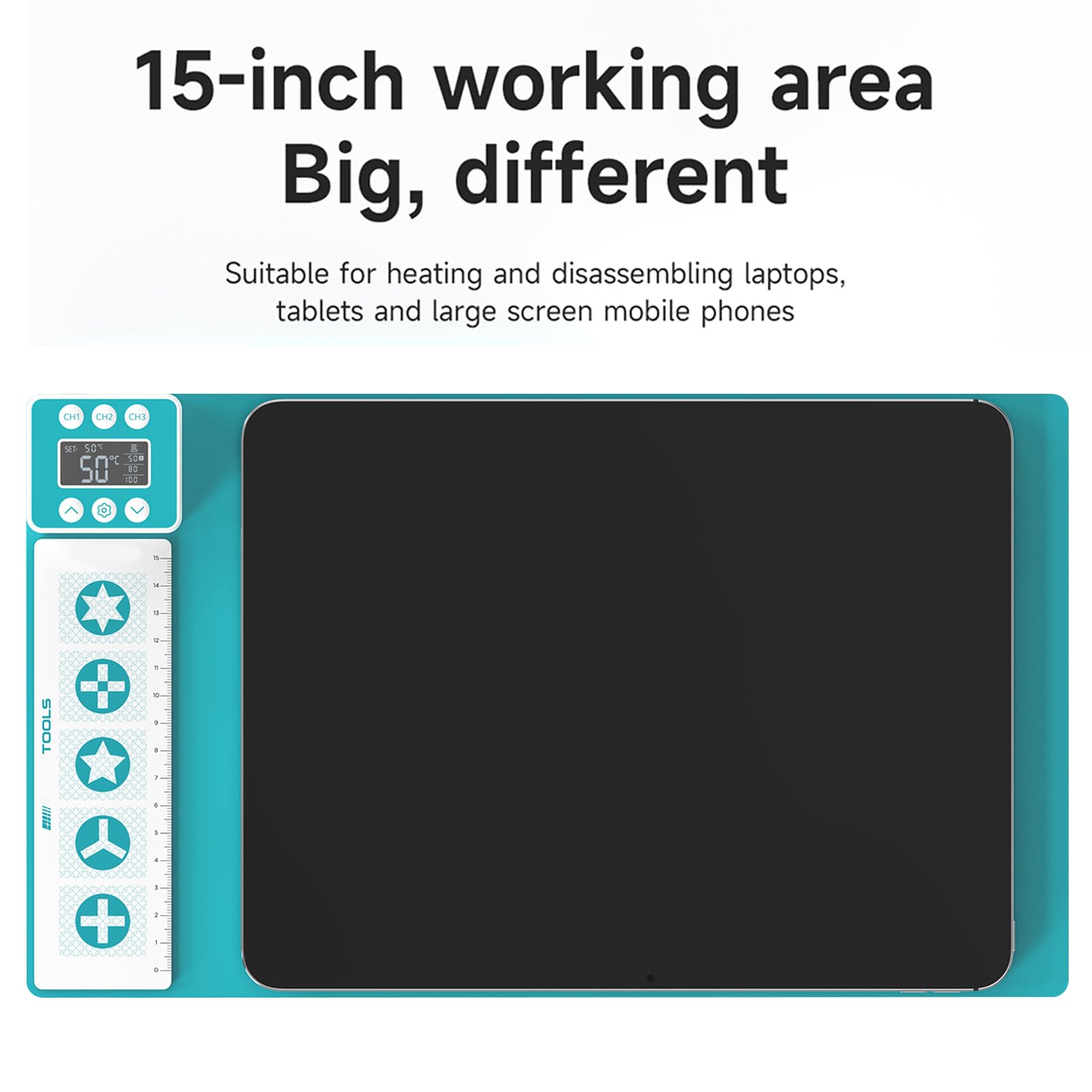 Almohadilla térmica para pantalla LCD, herramienta de desmontaje para reparación y desmontaje de pantallas de tabletas móviles y portátiles