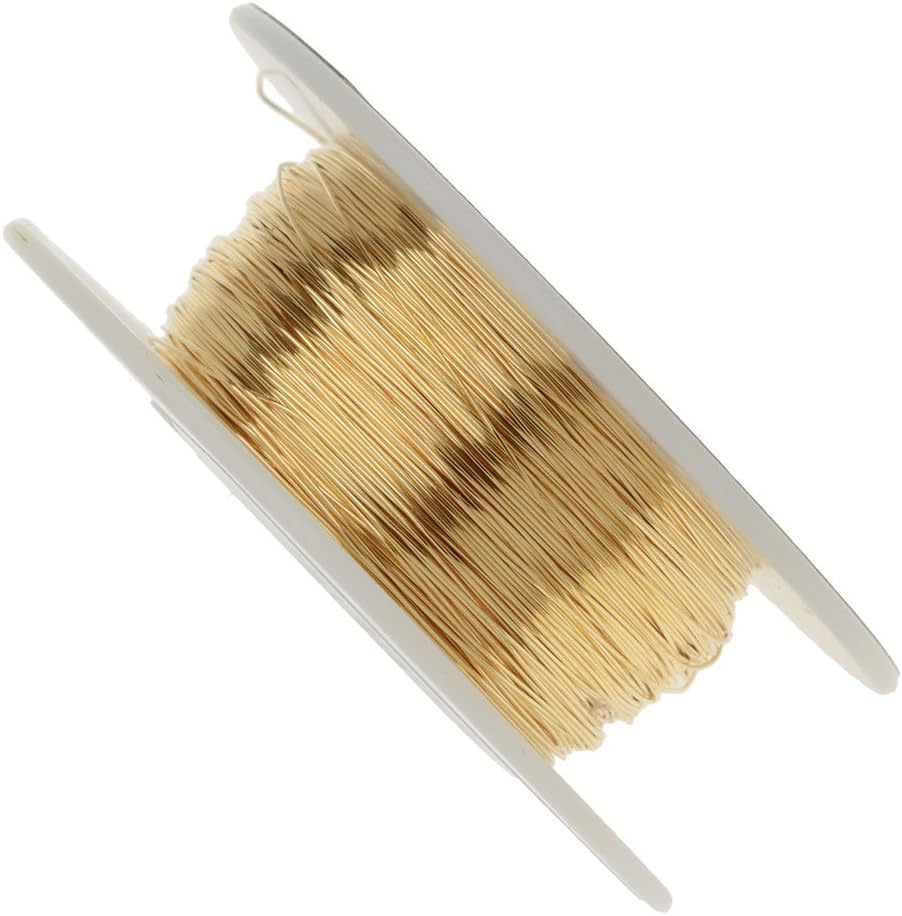 ART IFACT 20 Meters Brass Wire - 28 Gauge (0.376 mm Diameter) - Golden Wire for Jewellery on Spool - DIY Jewellery & Artistic