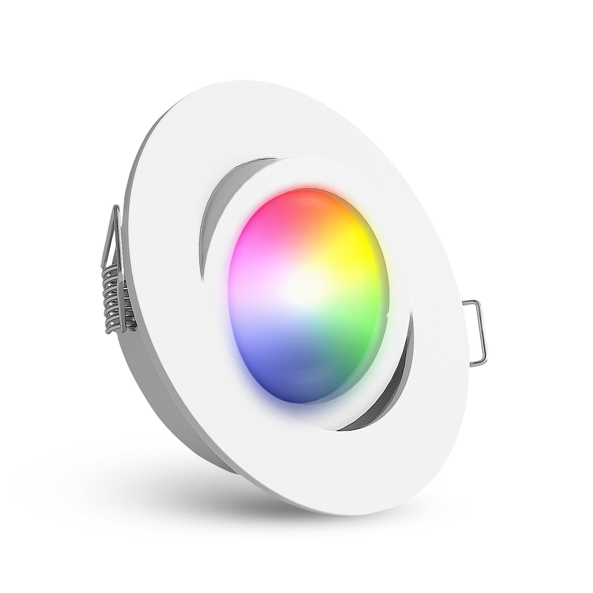 linovum 4er Set Einbauspot schwenkbar rund weiß inkl. LED Smart WLAN RGB GU10 Lampe 230V