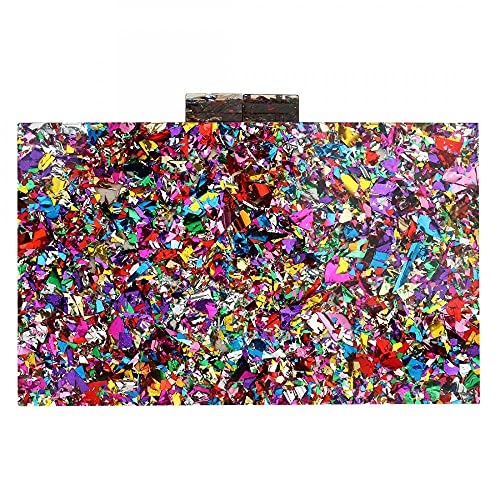 Image of Acrylic Handbags for Women Multicolor Perspex Geometric Purses Box Clutch Elegant Crossbody Bag for Lady Evening Banquet Prom