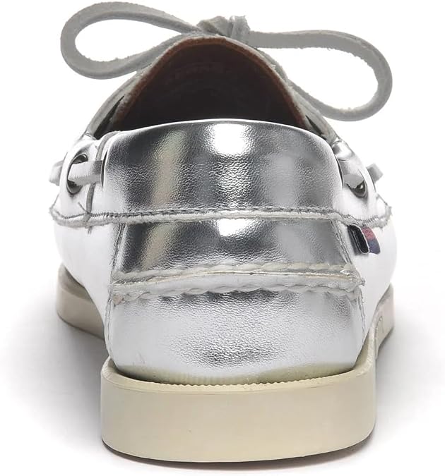 Sebago Women's Docksides Portland Met Boat Shoe Handsewn Leather Moccasin with Non-Marking Rubber Sole