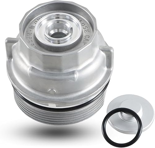 Miniatura 1 de FUSCH Conjunto de tapa de carcasa del filtro de aceite con tapón de aceite compatible con Toyota 4Runner Avalon Camry Highlander RAV4 Sienna Tundra