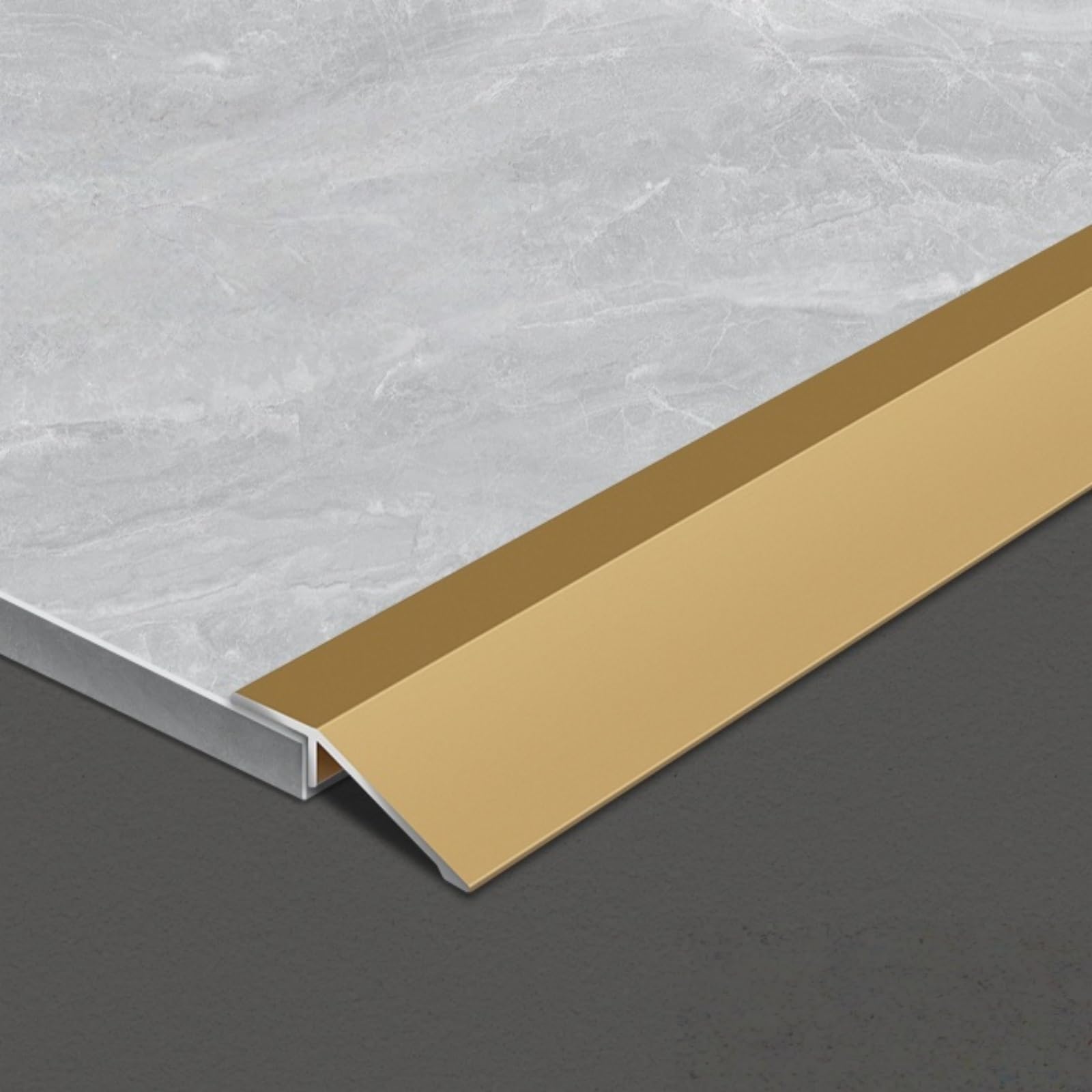 Coayuou Aluminium Threshold Ramp, 90 cm, Set of 3, Transition Profile for Laminate and Tiled Floors, Height Adjustment for Living Room, Kitchen and Hallway (Titanium Gold)