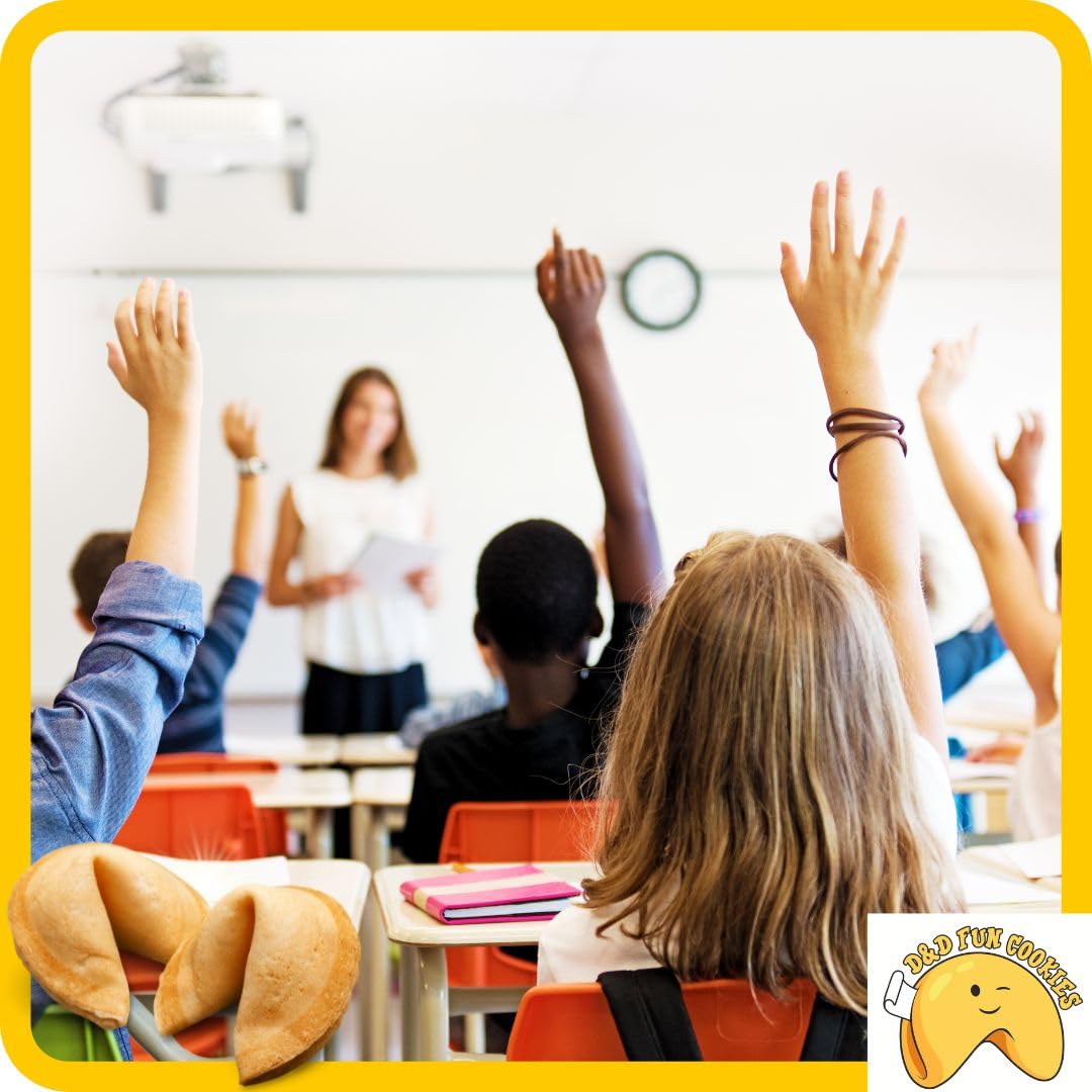Biscotti della fortuna cinesi, biglietti profetici, per bambini a scuola, per bambini, biscotti della fortuna a merenda, magici, gusto vaniglia (100 pezzi)