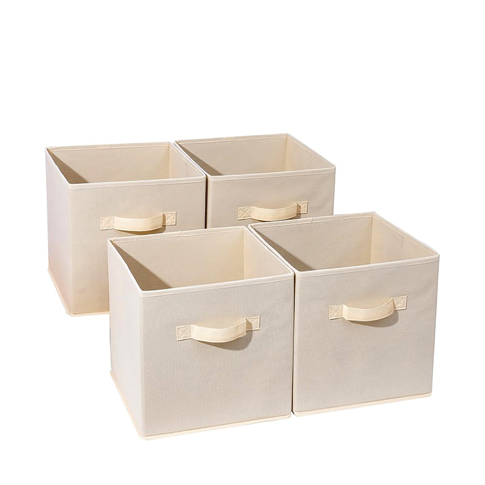 Debbu Basics Fabric Clothing Storage Bins - 10.6" x 10.6" x 11" - Collapsible Storage Cubes Organizer with Handles, Linen Foldable Storage Baskets